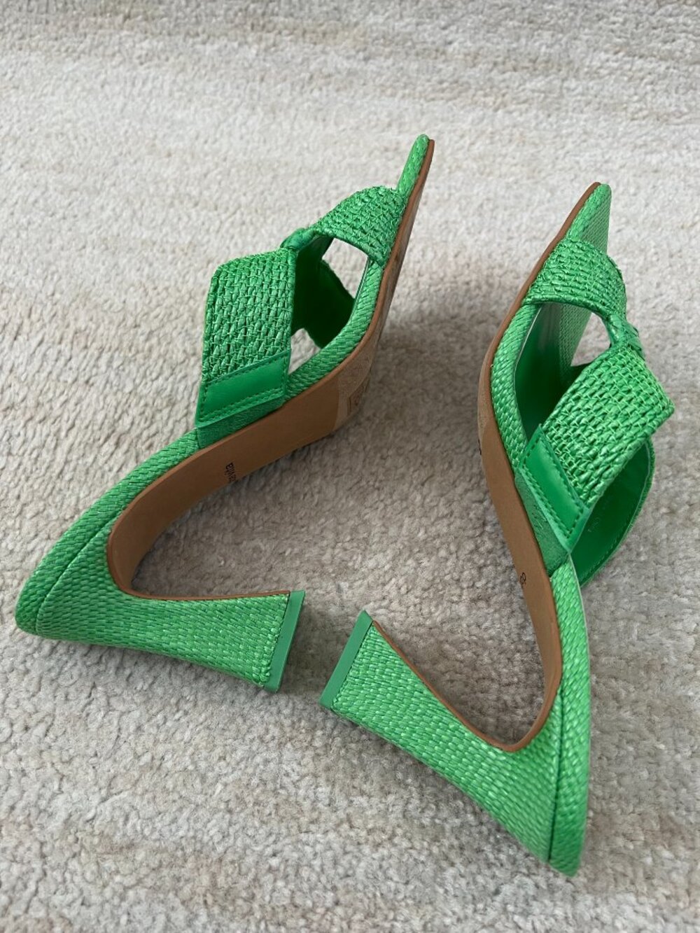 Dolce Vita Nitro Square Toe Strappy Chunky Heels Sandals Shoes 7.5 Green - Picture 7 of 13